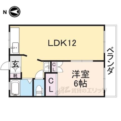 トリプルステーション菱屋西(2K/1階)の間取り写真