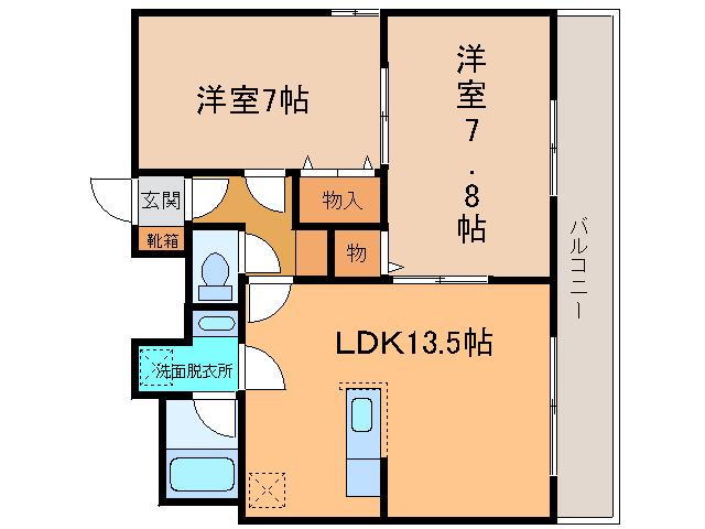 FIVESTAR(2LDK/6階)の間取り写真