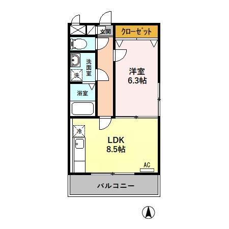 JR東海道本線 岐阜駅 バス乗車時間:12分 最寄りバス停で下車 徒歩2分 3階建 築24年(1LDK/1階)の間取り写真