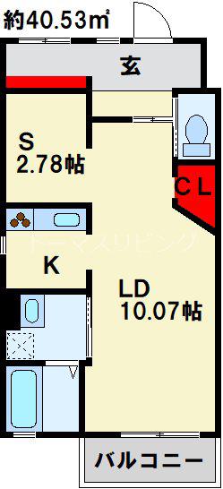 RIO CEREZO(1LDK/1階)の間取り写真