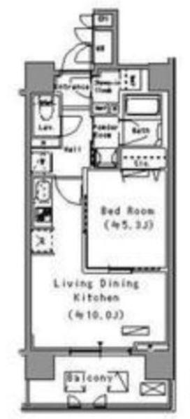 パークアクシス住吉(1LDK/3階)の間取り写真