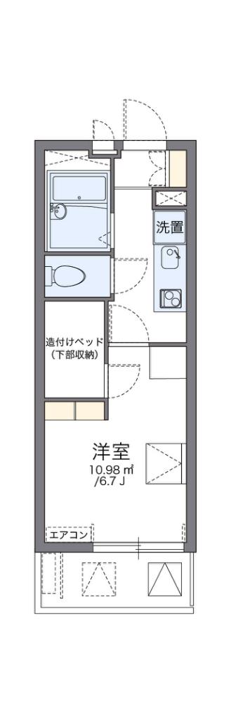 レオパレス都賀川(1K/3階)の間取り写真