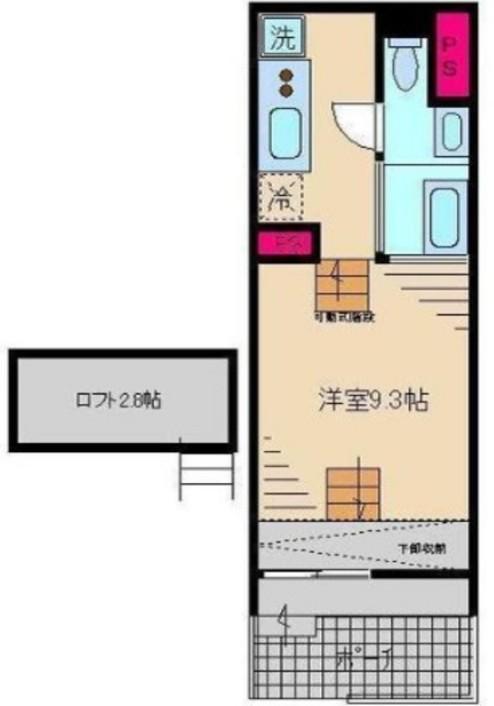 クレインウッド(1K/1階)の間取り写真