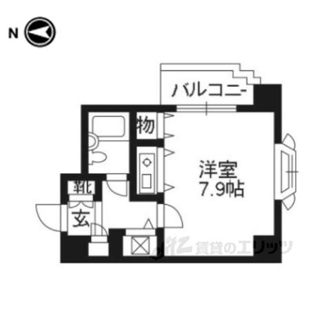 スカイノブレ京都四条大宮(ワンルーム/4階)の間取り写真