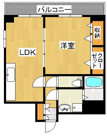 リバーコートC(1LDK/2階)の間取り写真