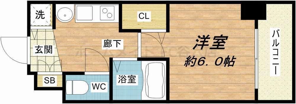 プレサンス東本町VOL.2(1K/2階)の間取り写真