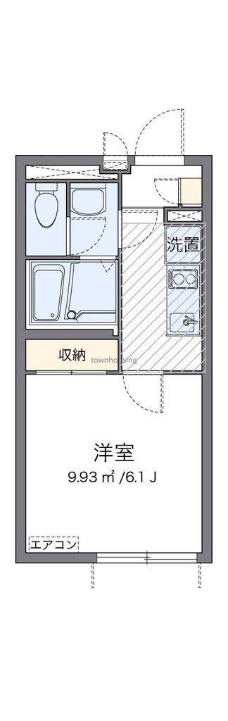 クレイノフェリス東四つ木(1K/2階)の間取り写真