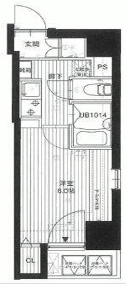 ファーストプレイス菊川(1K/10階)の間取り写真