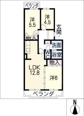 パストラル城並(3LDK/1階)の間取り写真