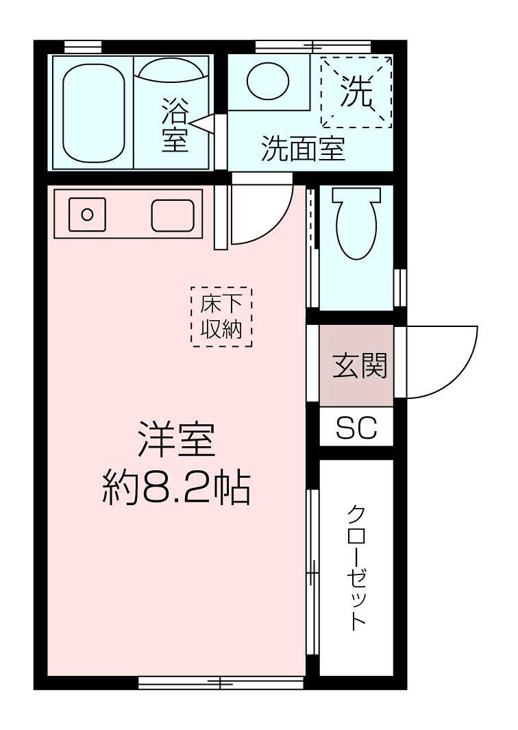 小矢部3丁目アパート(ワンルーム/1階)の間取り写真