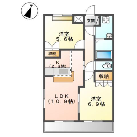 サニーコート武路(2LDK/1階)の間取り写真