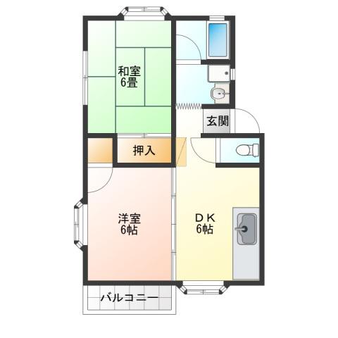 SAINTGLOBE(2DK/1階)の間取り写真