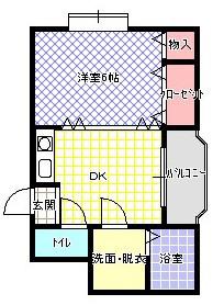 サンライズMT(1DK/3階)の間取り写真