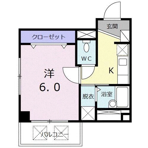 エクセレント・カーサ菜(1K/2階)の間取り写真