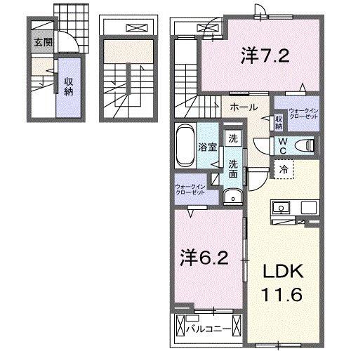 SUNNY MAISON(2LDK/3階)の間取り写真