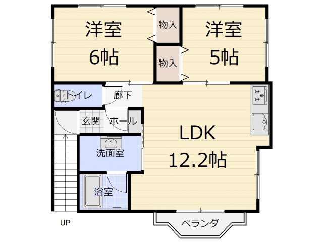 コンフォートF(2LDK/2階)の間取り写真