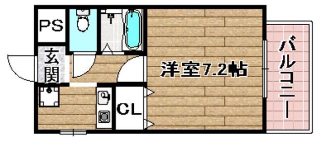 万里乃ビル(1K/3階)の間取り写真