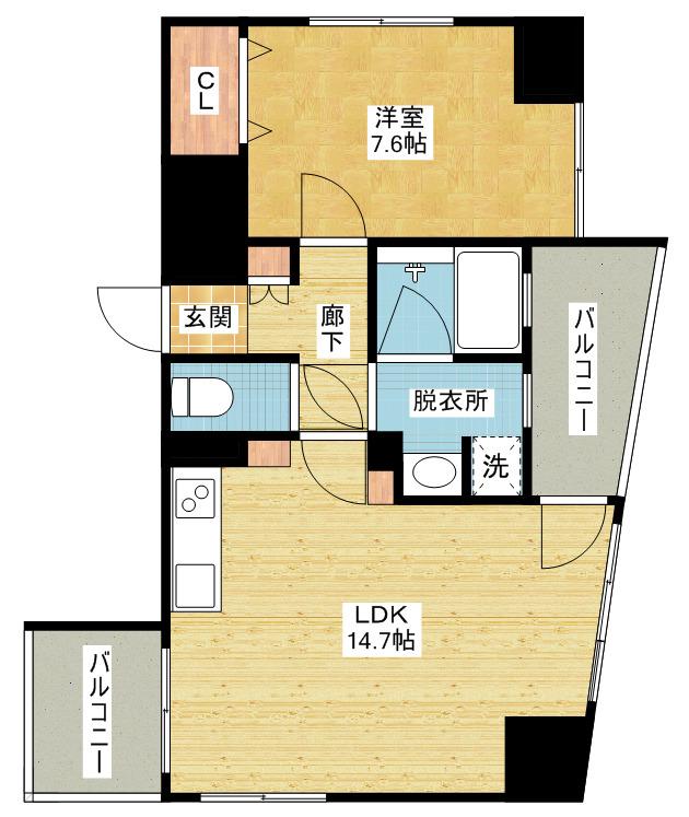LA FACADE(1LDK/5階)の間取り写真