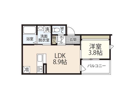 REGALE津島(1LDK/3階)の間取り写真