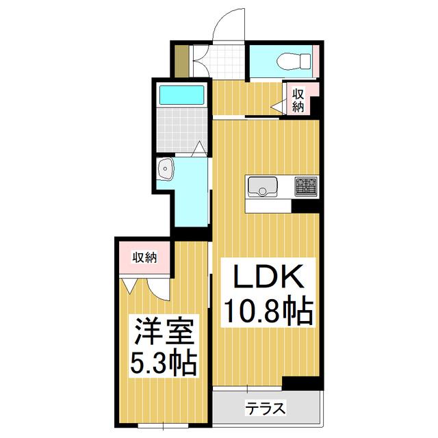 ユキ・クレール(1LDK/1階)の間取り写真