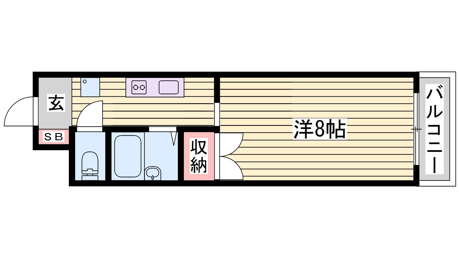 シャトー雅(1K/3階)の間取り写真