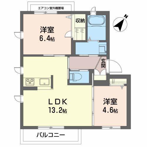 グラディート 御厩(2LDK/3階)の間取り写真