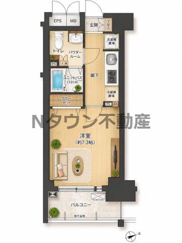 プレサンスSAKAEリバースタイル(ワンルーム/8階)の間取り写真
