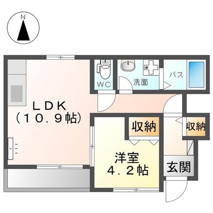ソフィア(1LDK/1階)の間取り写真