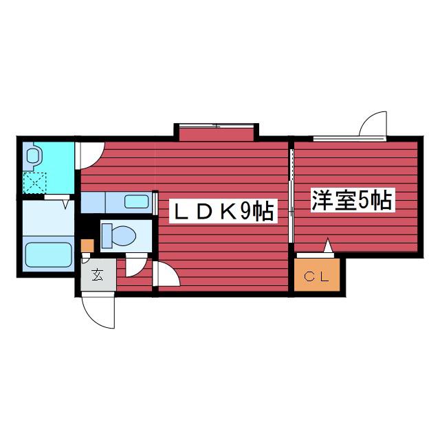 ラパス月寒(1LDK/2階)の間取り写真