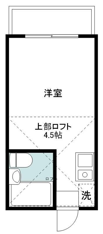 ハッピーパレス越野(ワンルーム/2階)の間取り写真
