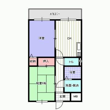 M プラザ楠根壱番館(2DK/5階)の間取り写真