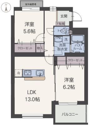 ルミナスコート(2LDK/3階)の間取り写真