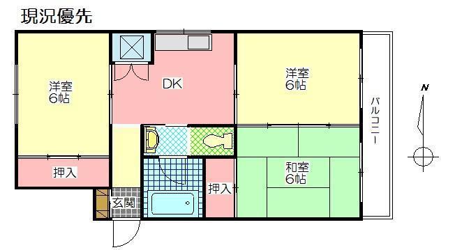 しのざきビル(3DK/4階)の間取り写真