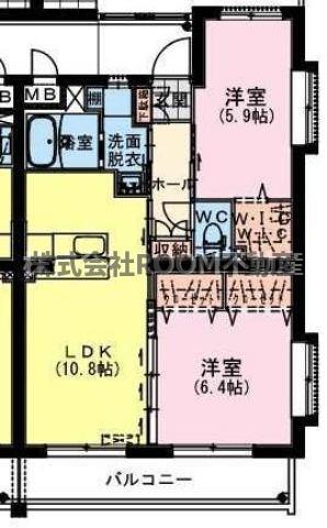 M10.若葉(2LDK/2階)の間取り写真