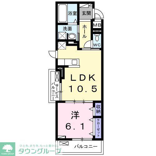 エクセレンス ジーニアス(1LDK/2階)の間取り写真
