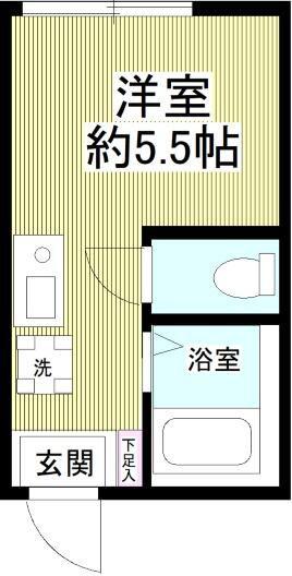 ヒルズ白幡仲町II(ワンルーム/1階)の間取り写真