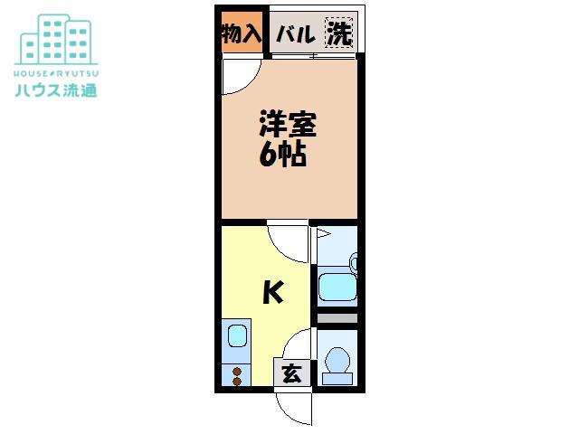 サザン高尾(1K/1階)の間取り写真