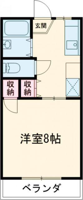 メゾン北町(1K/2階)の間取り写真
