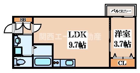 H-MAISON衣摺III(1LDK/2階)の間取り写真