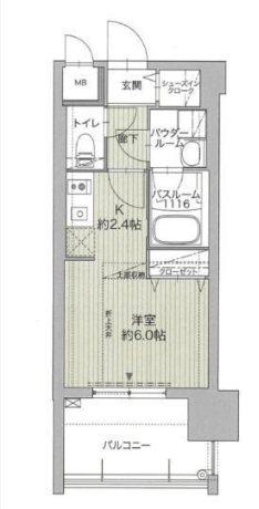 グランフォーレ博多ウォーターフロント(ワンルーム/2階)の間取り写真
