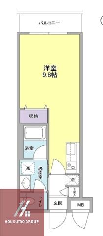 CIOCCOLATO(ワンルーム/4階)の間取り写真