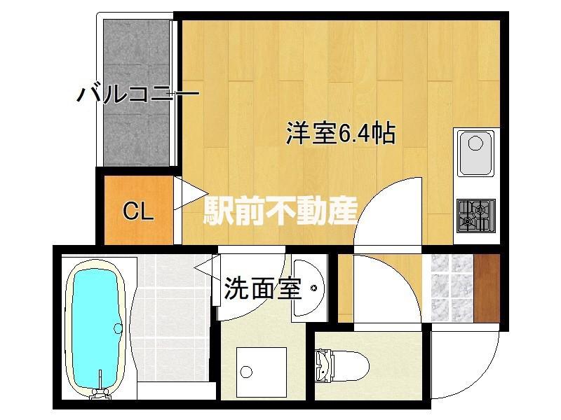 リラフォート津福(ワンルーム/2階)の間取り写真