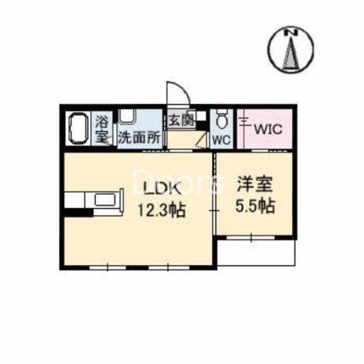 シャーメゾンアマセ(1LDK/1階)の間取り写真