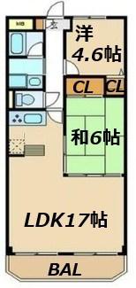 エムグランツ壱番館(2LDK/3階)の間取り写真