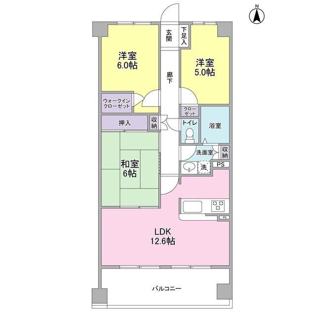 ラピス南町田(3LDK/1階)の間取り写真