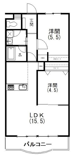 CASA・MARCO(2LDK/2階)の間取り写真