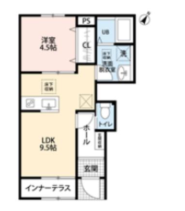 リーブルファイン川口東本郷(1LDK/1階)の間取り写真