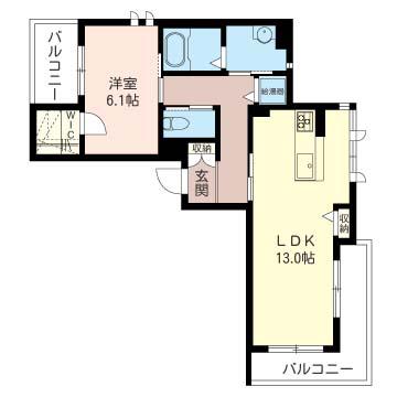 東武東上線 和光市駅 徒歩11分 3階建 築16年(1LDK/2階)の間取り写真