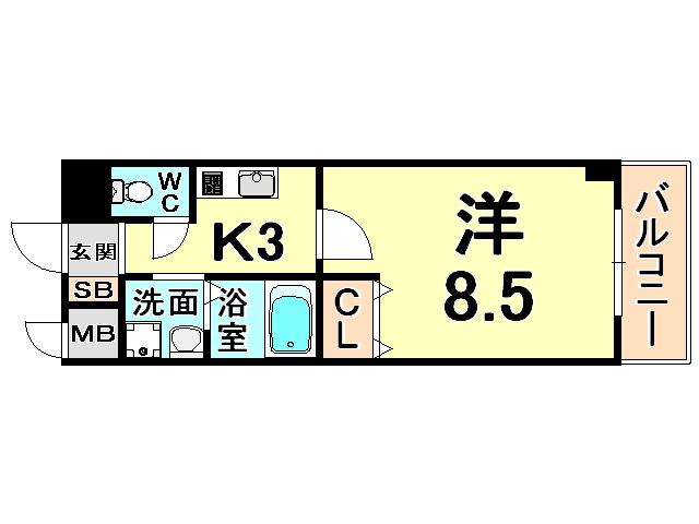 BLOOM LIFE TSUKAGUCHI(1K/4階)の間取り写真