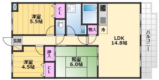 リージェンツ・パーク(3LDK/1階)の間取り写真